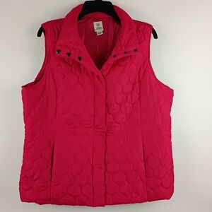 Iz9dWomen's Pink Quilted Puffer Vest